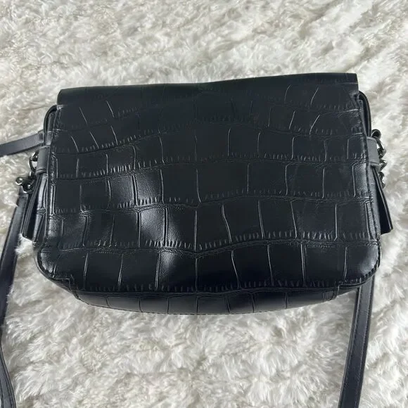 Simply‎ Vera Wang Purse Shoulder Bag Black Imitation Leather Chain/Adjustable - Picture 5 of 7